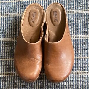 Born Brown Leather Clogs-size 10